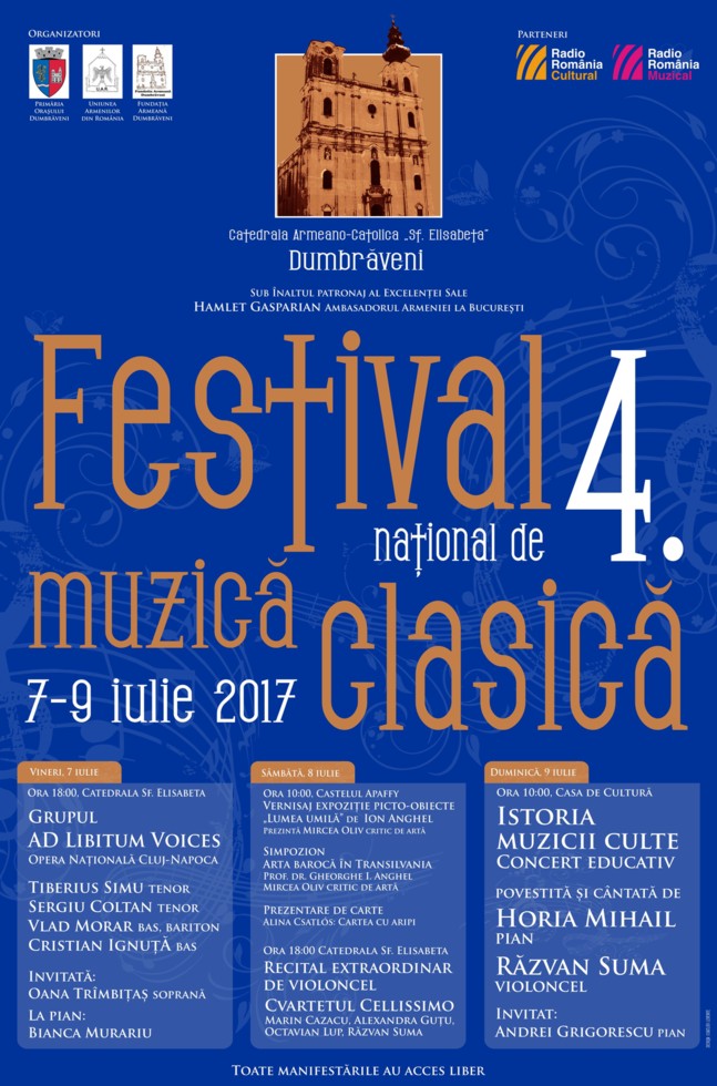 Dumbrăveniul găzduiește Festivalul Național de Muzică Clasică