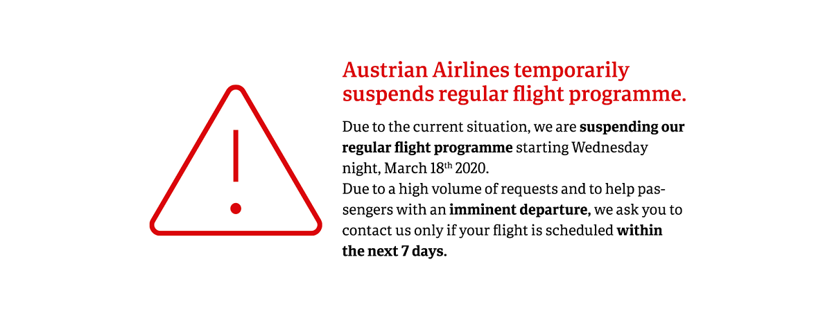 Austrian Airlines suspendă zborurile de pe Aeroportul Internațional Sibiu. Toate zborurile spre Madrid, Stuttgart, München, Viena și Tel Aviv, suspendate