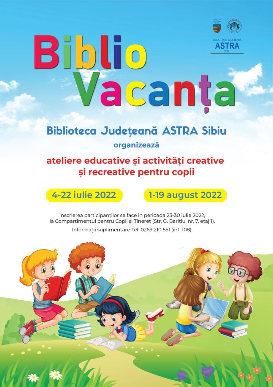 Atelierele Bibliovacanţa revin la Biblioteca ASTRA Sibiu