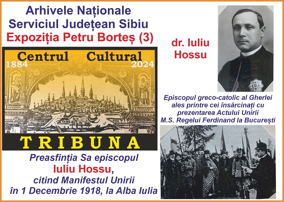 Foto album Petru Borteș (3): preasfinția sa episcopul Iuliu Hossu citind manifestul Unirii la 1 Decembrie 1918, la Alba Iulia! - Iubiți frați pe cărarea desrobirii sufletelor!