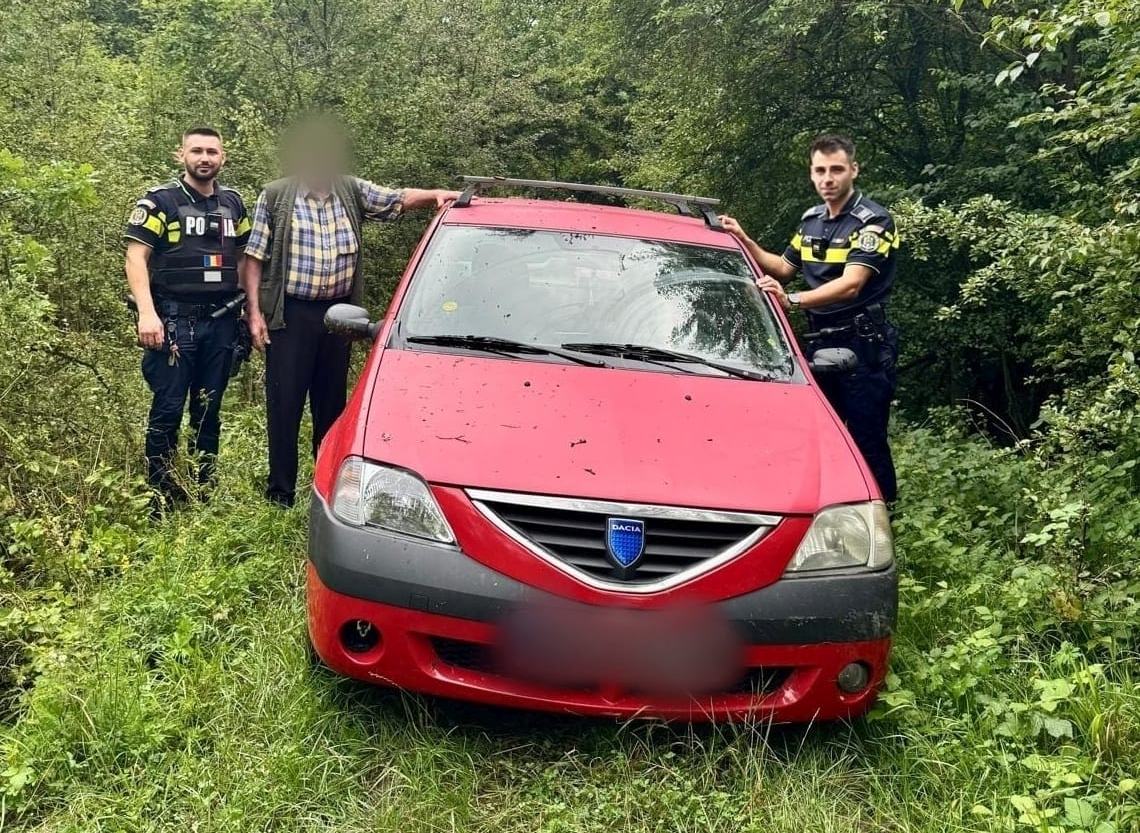 S-a rătăcit cu maşina în pădure. L-au găsit poliţiştii din Cisnădie