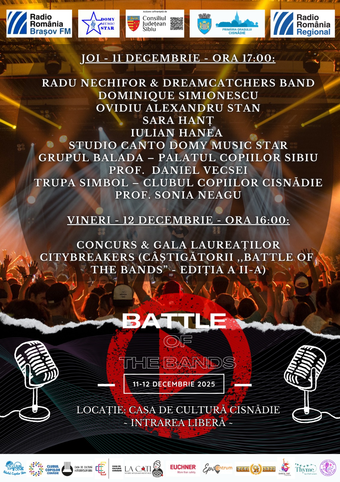 Battle of the Bands ajunge în orașul Cisnădie în perioada 11–12 decembrie 2025