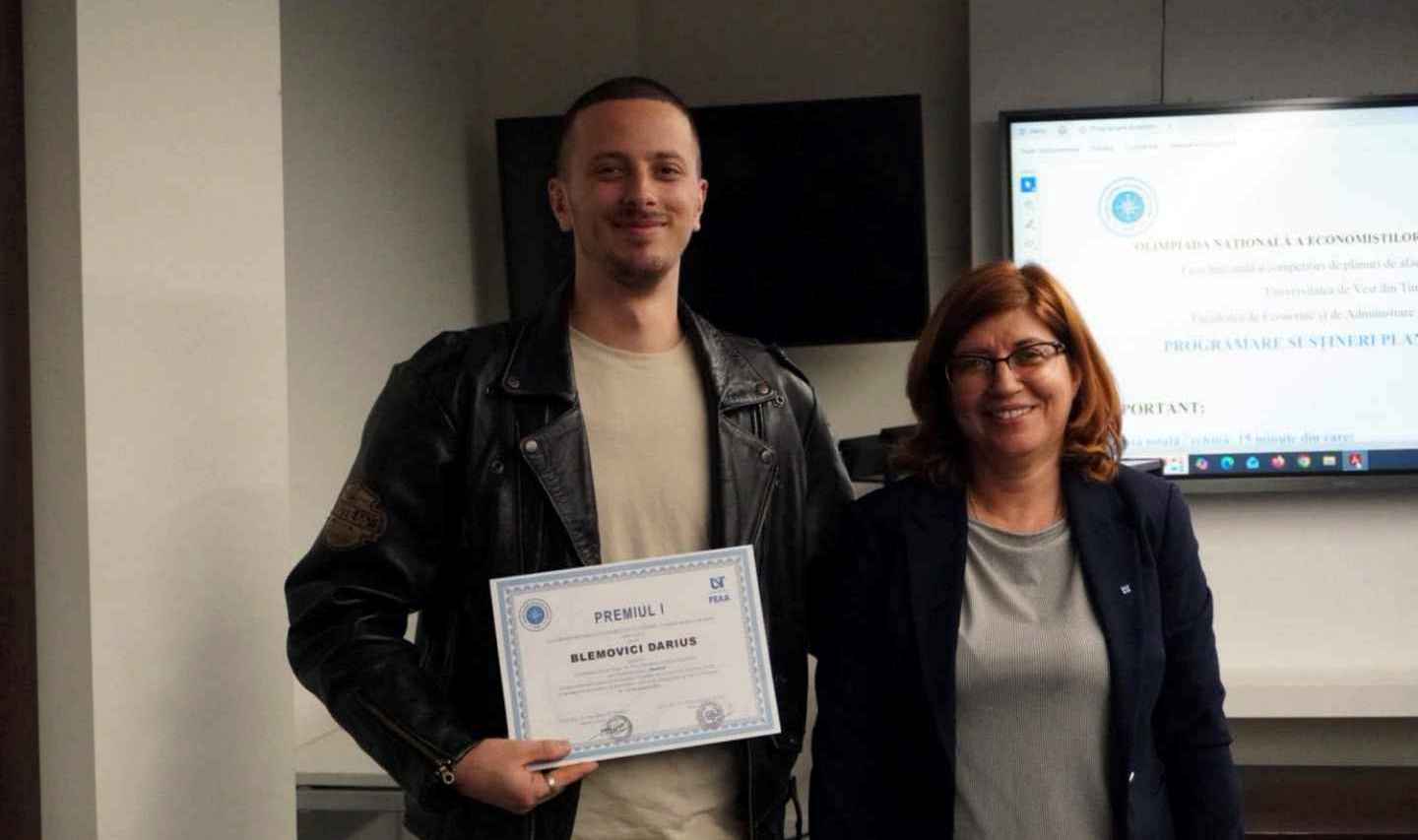 Un student de la „Lucian Blaga”, pe locul I la Olimpiada Națională a Economiștilor în Formare