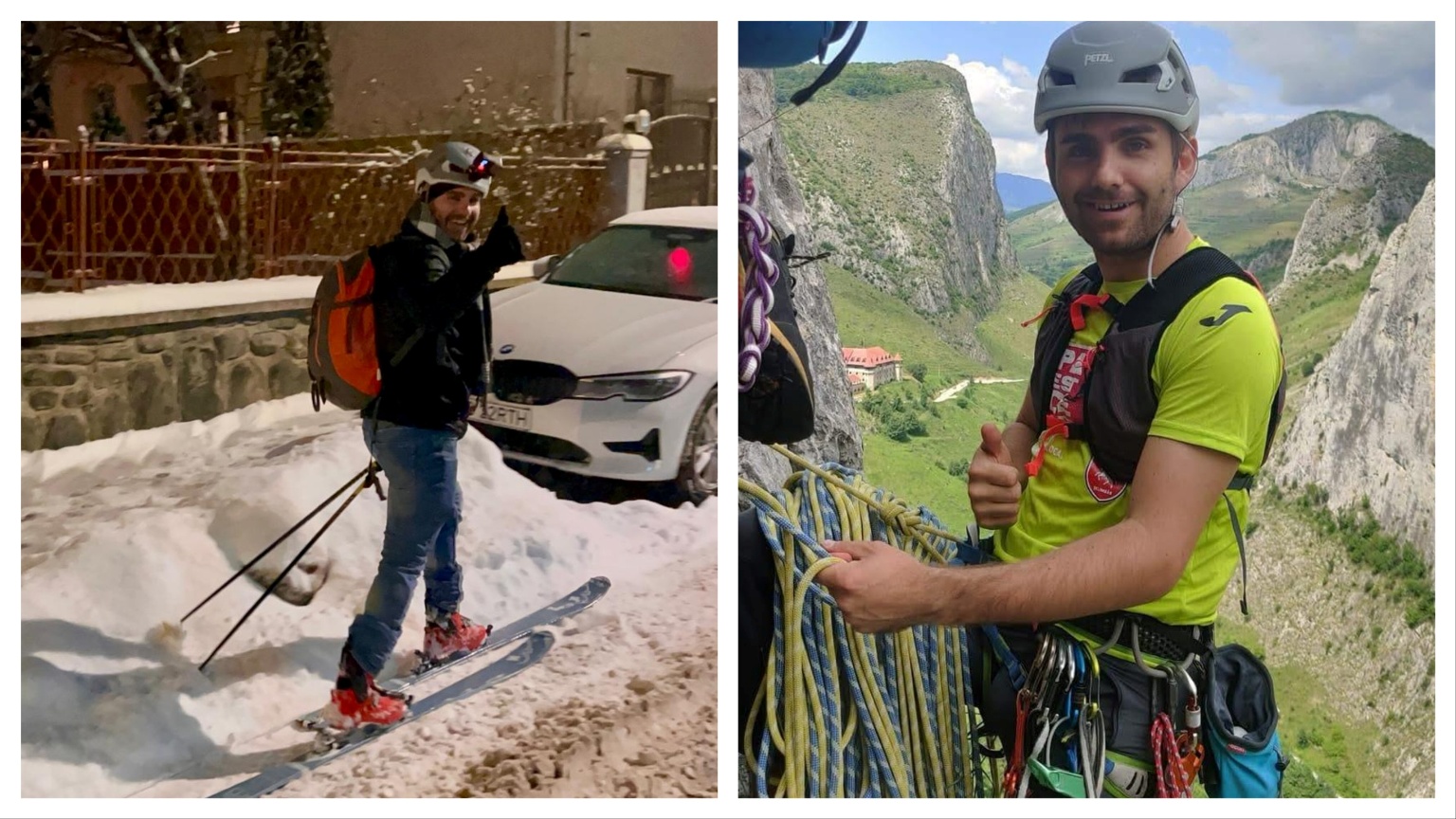 Cine este sibianul care a schiat pe străzile orașului: informatician, sportiv și pasionat de speologie