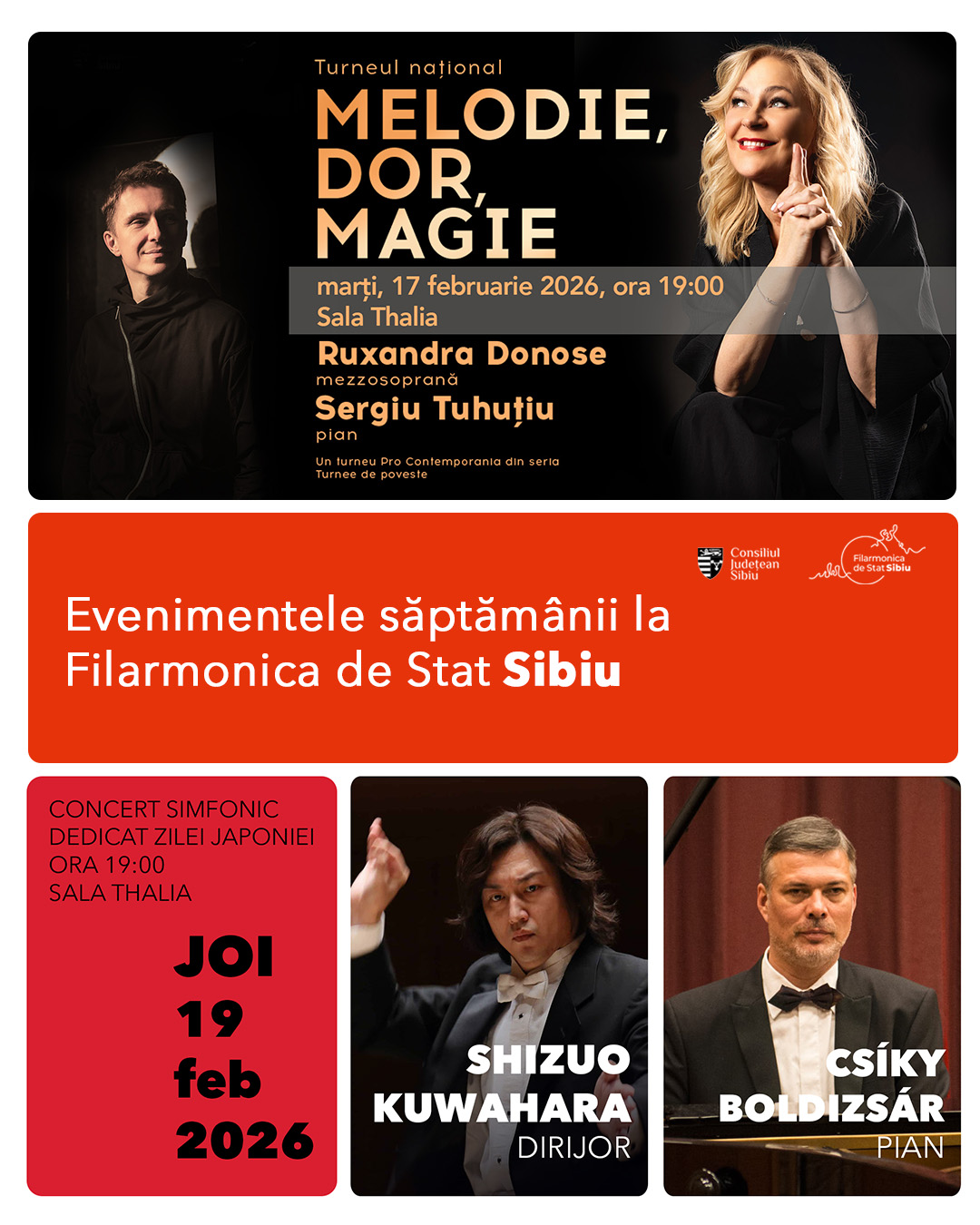 Filarmonica de Stat Sibiu: început de turneu național și concert simfonic dedicat Zilei Naționale a Japoniei