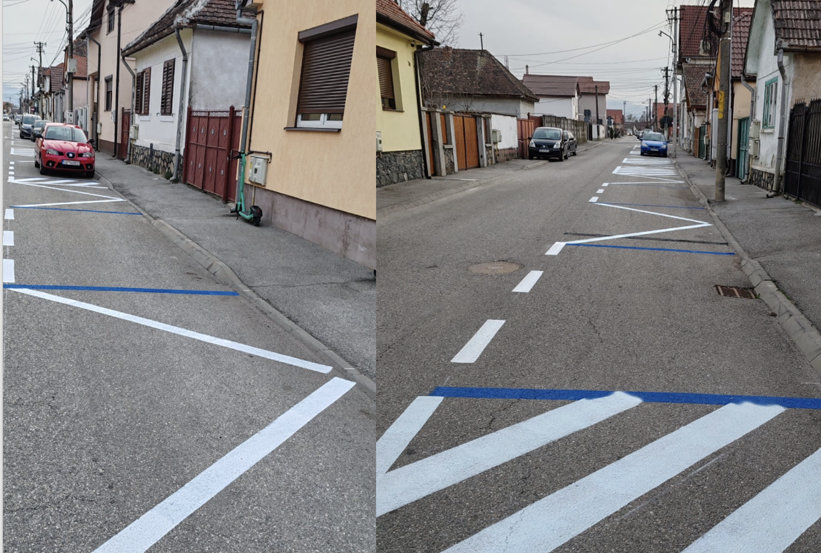 Marcajele de parcare sunt refăcute pe mai multe străzi din Sibiu
