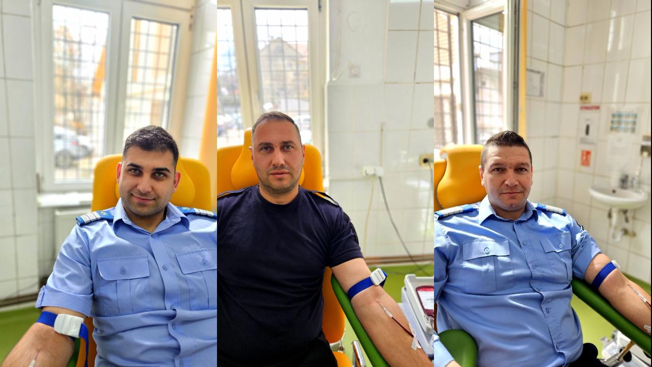 Jandarmii sibieni au donat sânge înainte de Ziua Jandarmeriei