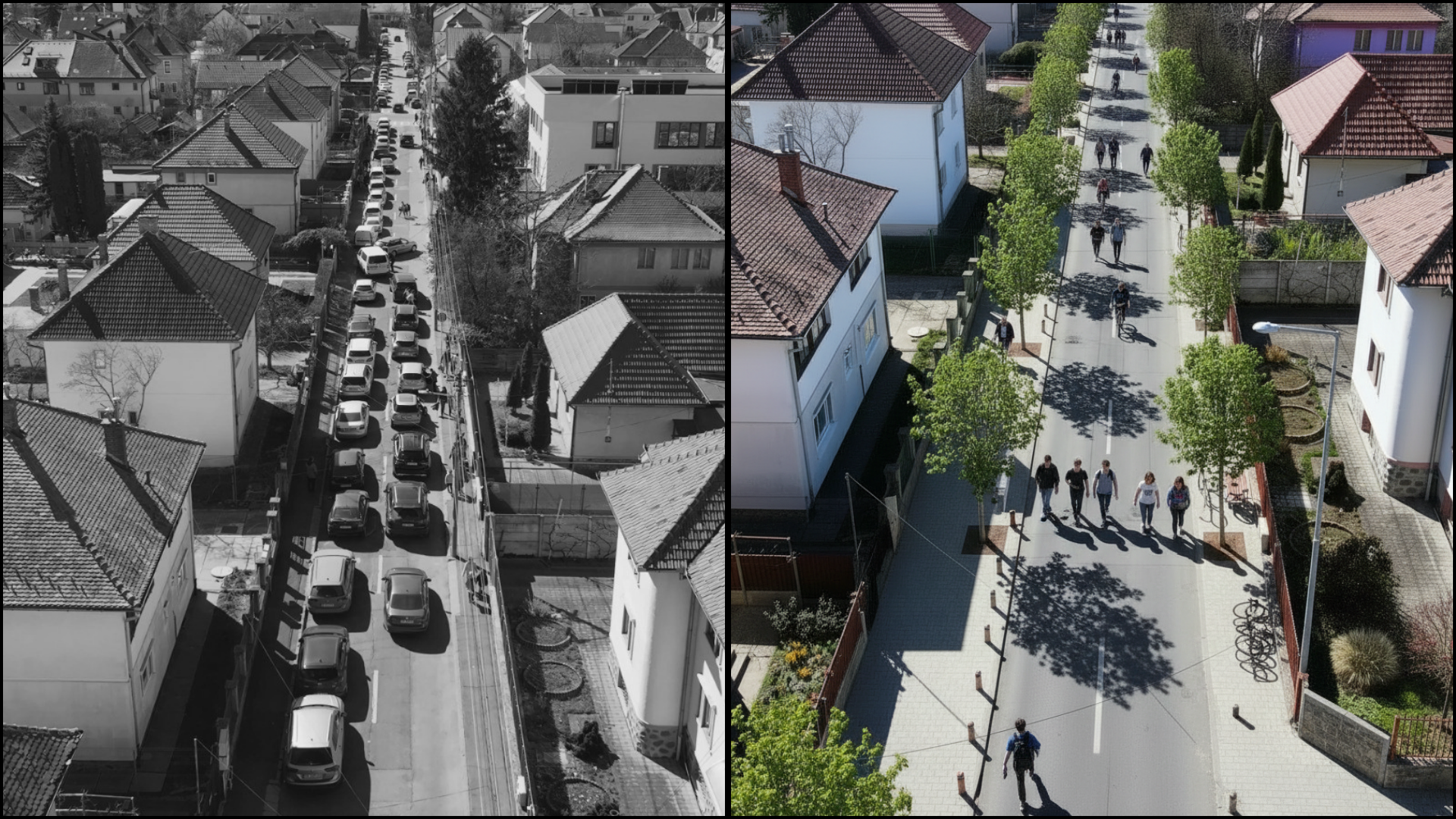 Fără mașini în fața Școlii „I.L. Caragiale”, la orele de vârf