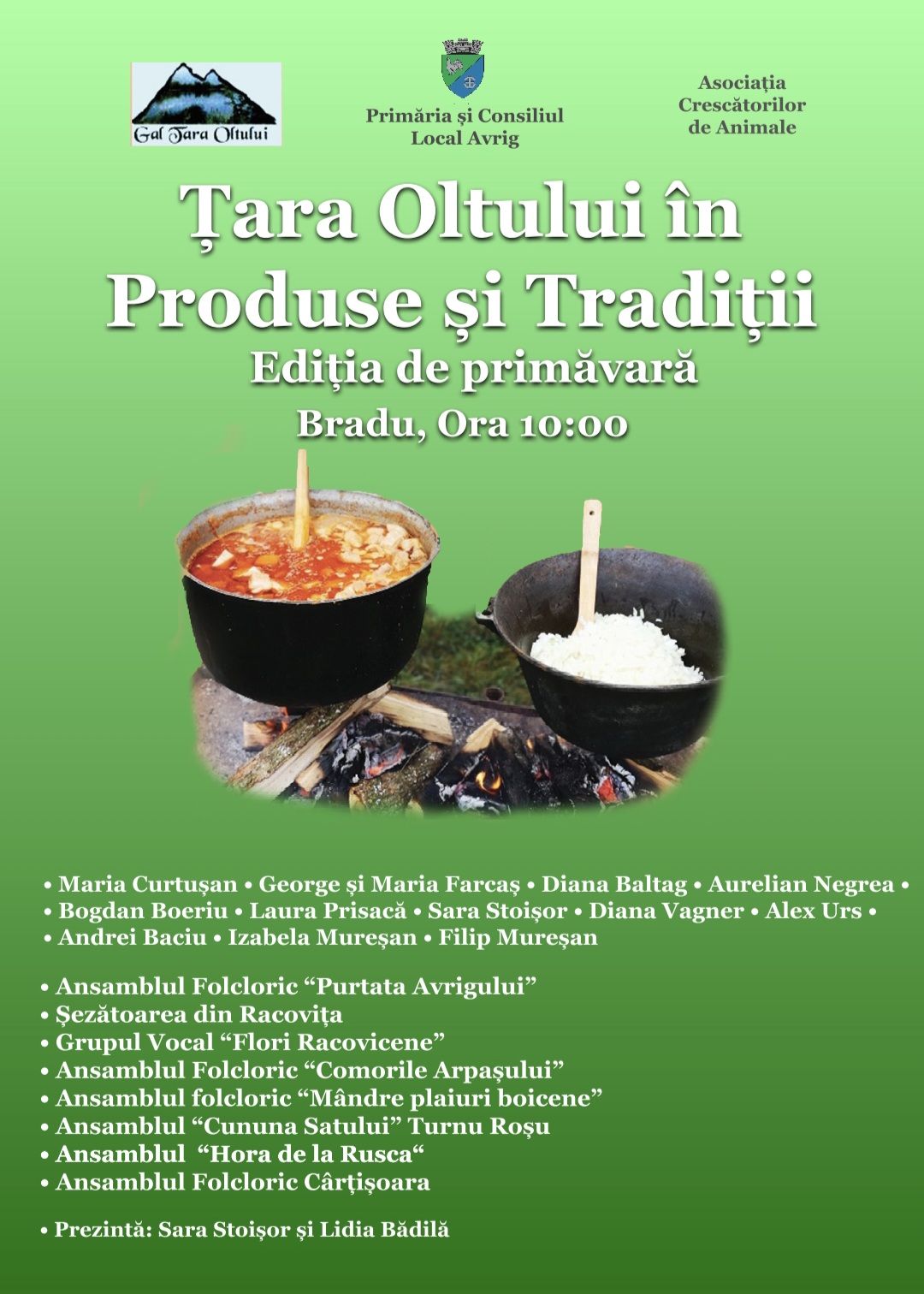 Avrig: Duminică, ediţia de primăvară a Festivalului „Țara Oltului în Produse și Tradiții”, la Bradu