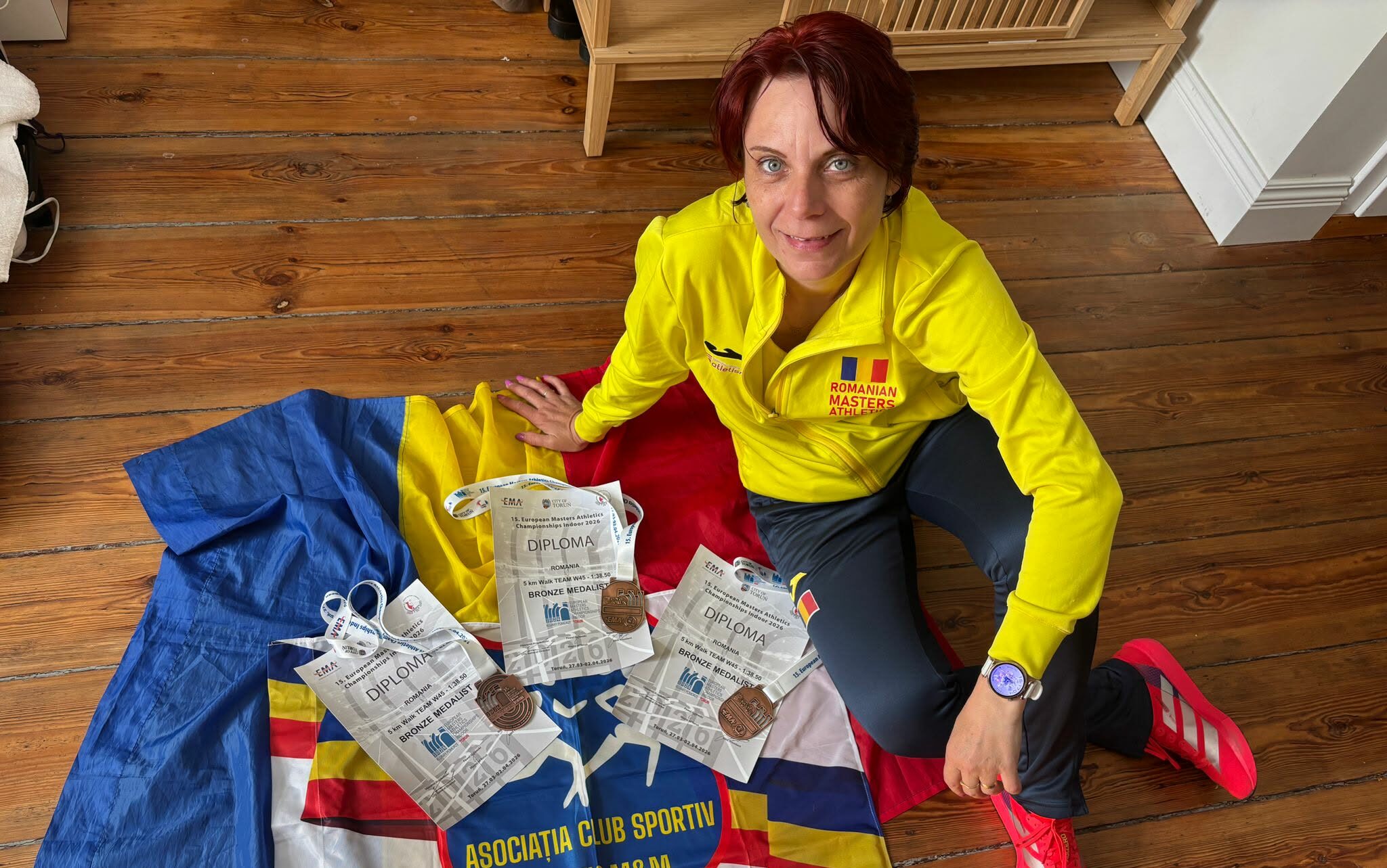 Poștărița din Sibiu, Adriana Banea, pe podiumul Europei la marș