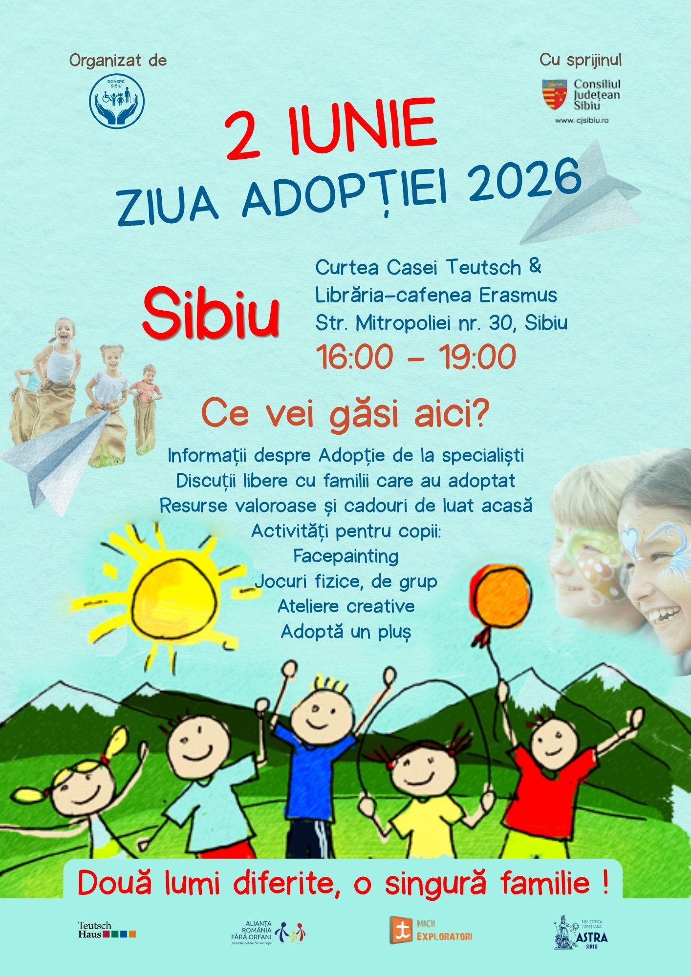 2 Iunie – Ziua Națională a Adopției, marcată de DGASPC Sibiu printr-un eveniment special