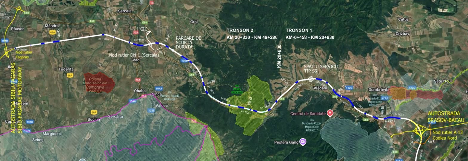 Autostrada spre Brașov prinde contur: sibienii ar putea ajunge mai rapid sub Tâmpa după noul pas făcut pentru tronsonul Brașov – Făgăraș