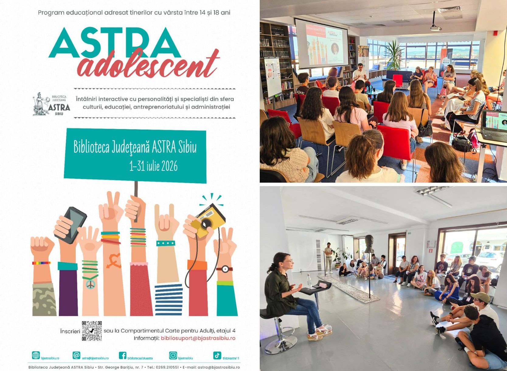 Biblioteca ASTRA dă startul unei veri dedicate adolescenților. Întâlniri cu jurnaliști, medici și artiști la Sibiu