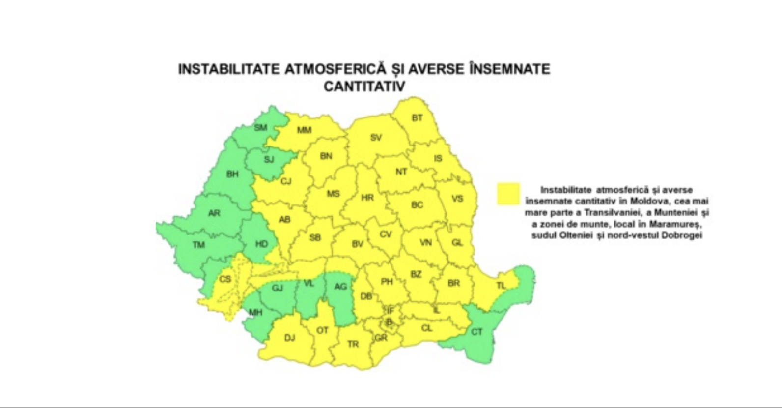 Cod galben de furtuni pentru Sibiu. Averse torențiale, vijelii și grindină în weekend