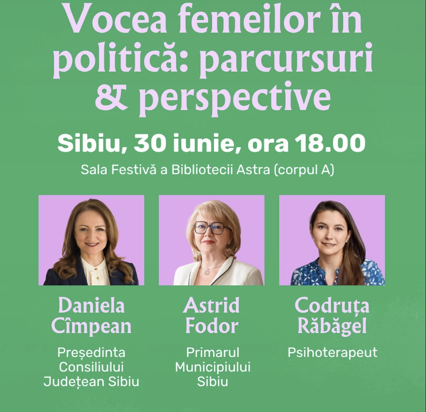 Daniela Cîmpean și Astrid Fodor, invitate la un dialog despre rolul femeilor în politică