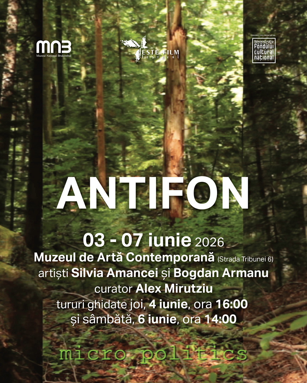 Expoziția „Antifon” ajunge la Muzeul de Artă Contemporană din Sibiu. Curatorul Alex Mirutziu va susține două tururi ghidate