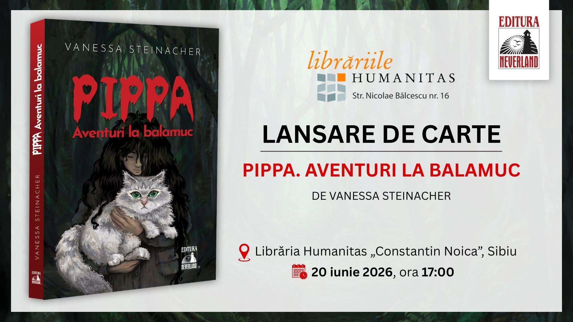 Lansare de carte: Vanessa Steinacher își prezintă romanul „Pippa. Aventuri la balamuc”