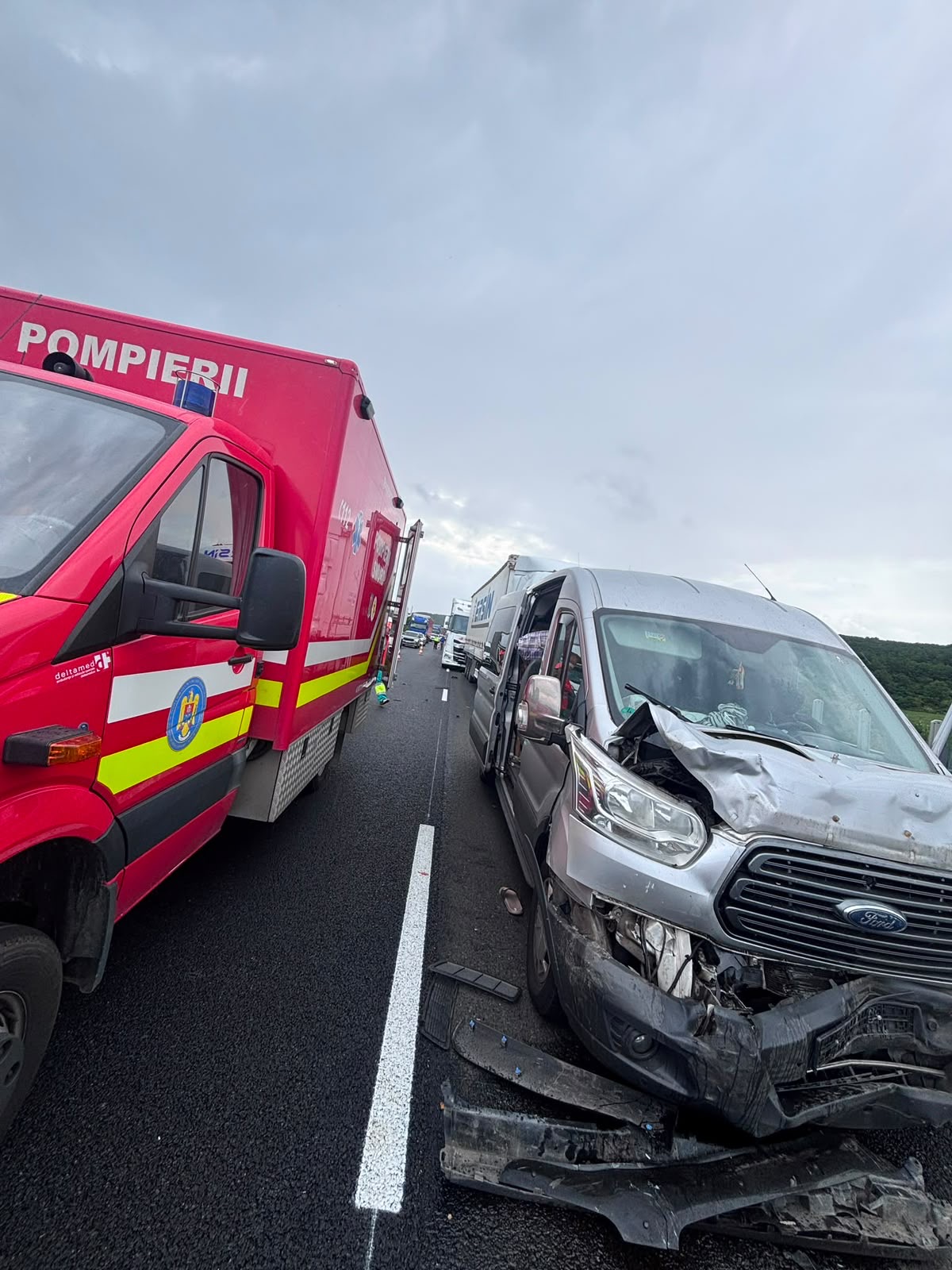 Accident pe A1, în zona Cristian: patru persoane au ajuns la spital