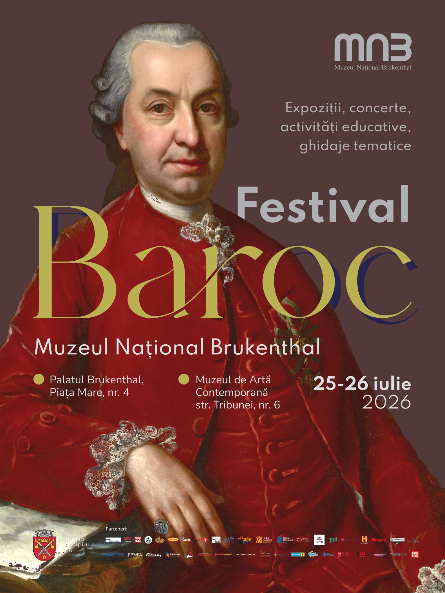 Muzeul Național Brukenthal lansează prima ediție a Festivalului Baroc. Două zile de expoziții, concerte și activități dedicate fondatorului muzeului