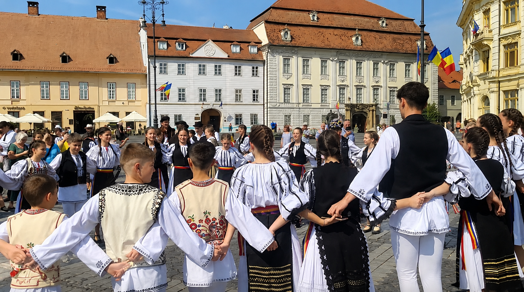 VIDEO | Invitație la flashmob de dans popular, în Piața Mică. „Junii Sibiului” aduc sute de copii în centrul Sibiului