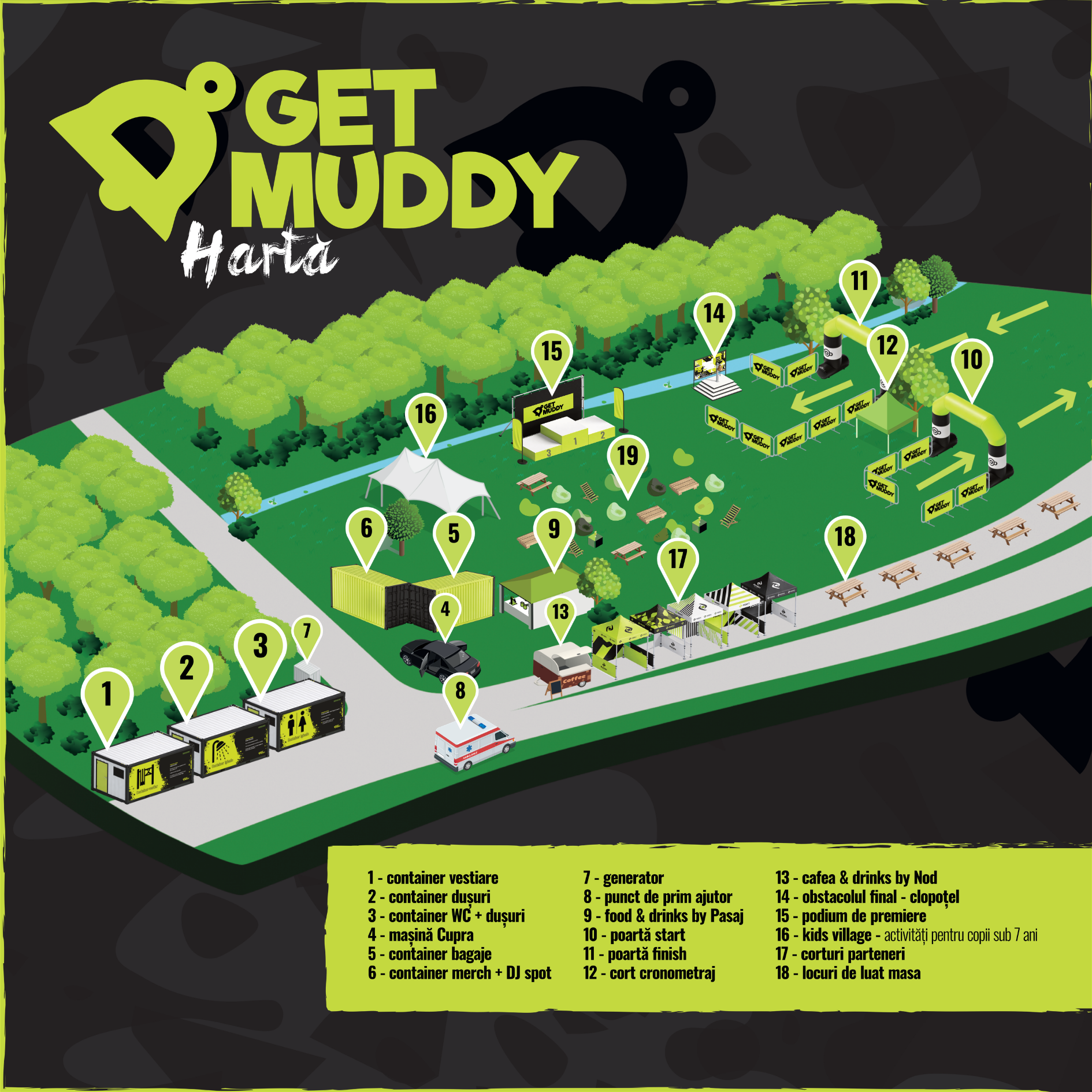 Peste 400 de participanți la prima ediție Get Muddy
