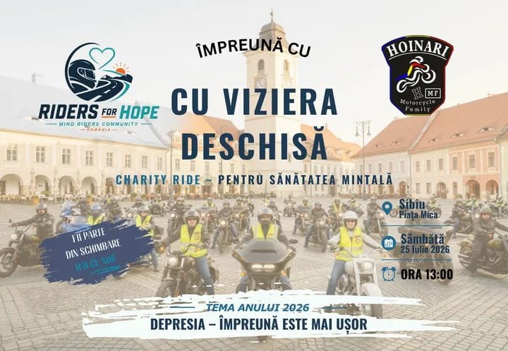 Ride for Hope Sibiu, cursă moto dedicată conștientizării depresiei