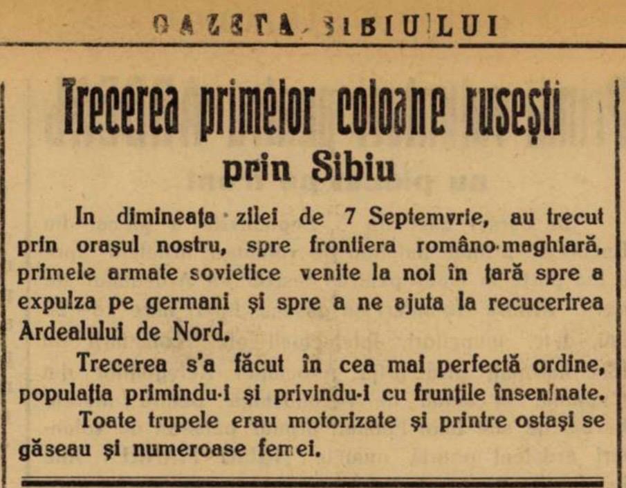Cum era Sibiul pe 23 august 1944 și cănd au trecut trupele sovietice prin oraș