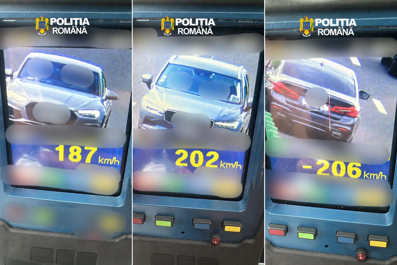 Vitezomani prinși pe Autostrada A1, în zona Sibiului. Un șofer circula cu 206 km/h