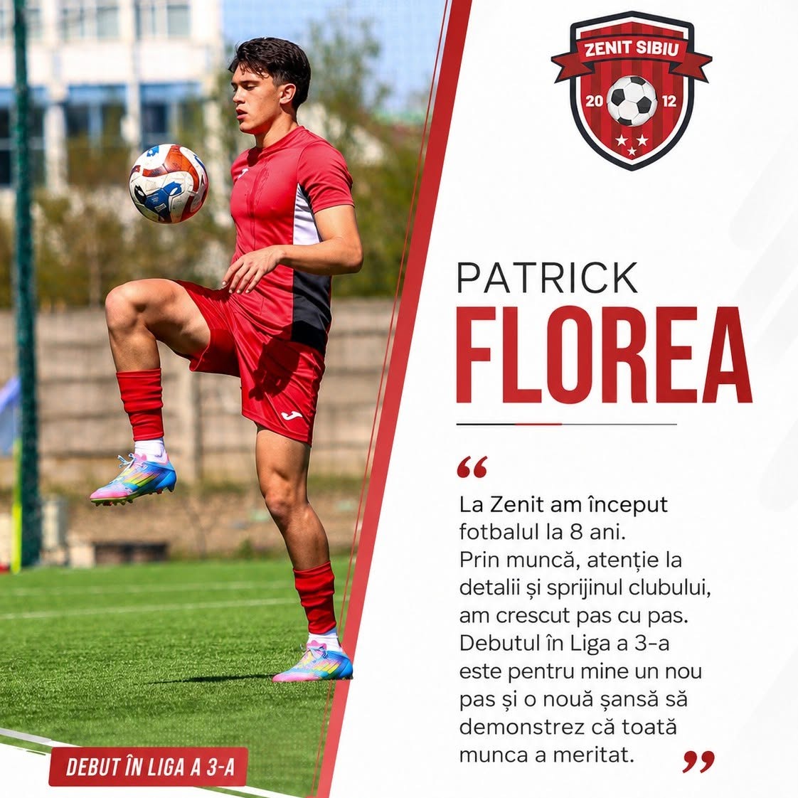 Patrick Florea, felicitat de clubul care l-a format pentru debutul la seniori, în tricoul Interului. “O nouă oportunitate”
