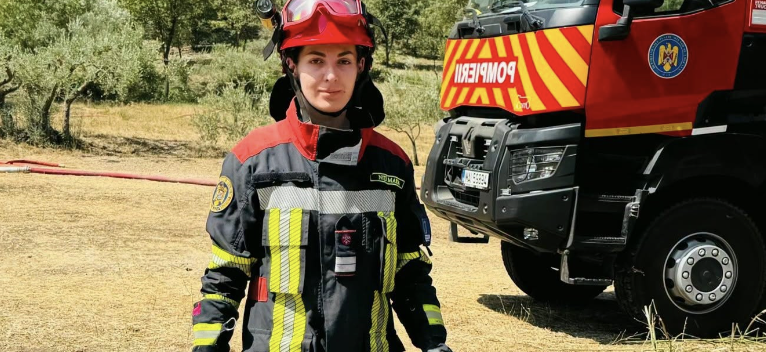 Singura femeie din echipa de pompieri români aflată în Franța este de la ISU Sibiu