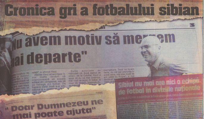 Istoria dispariţiilor echipelor sibiene de fotbal. De la FC Inter şi Şoimii, la FC Hermannstadt