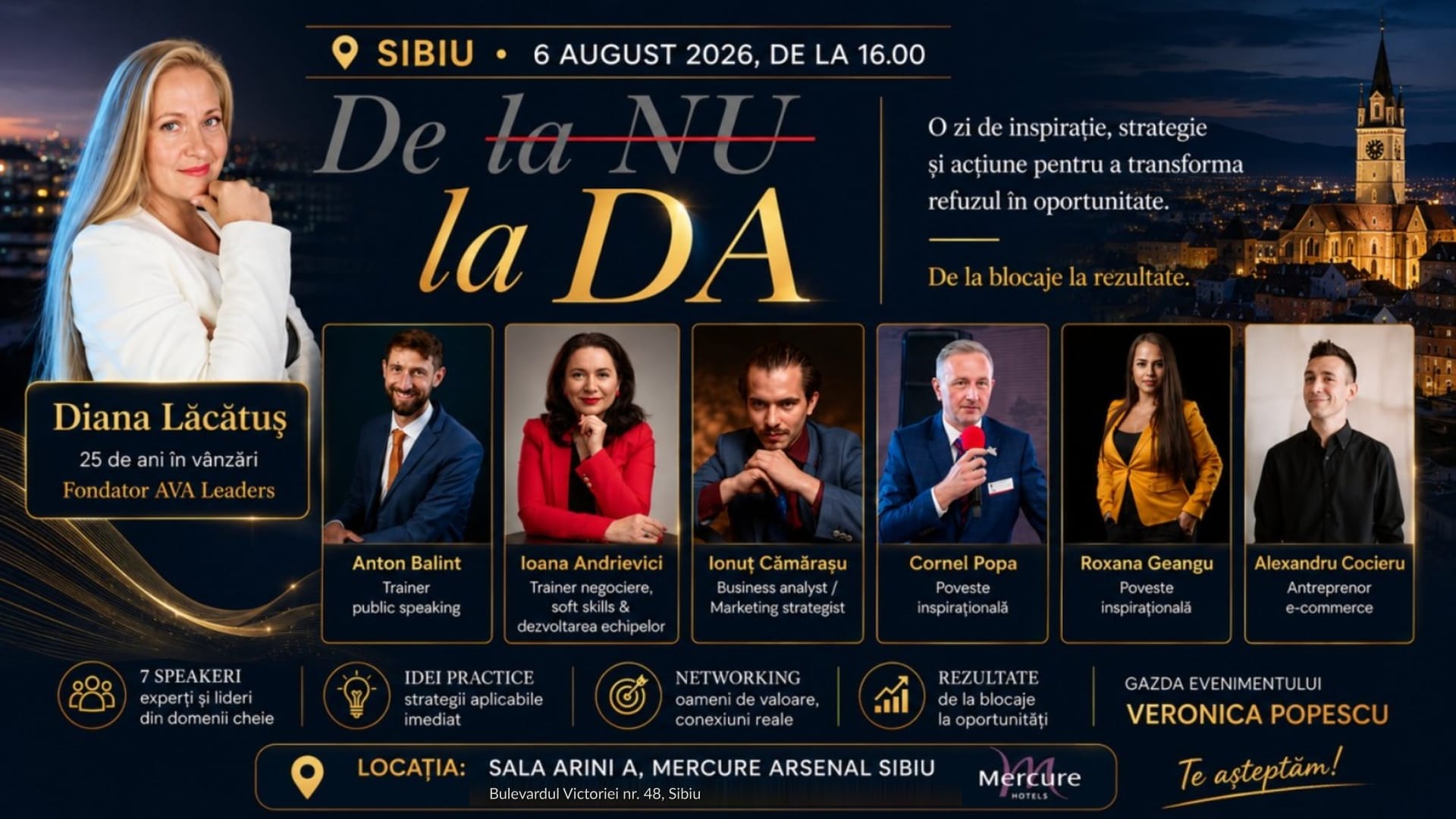 Cum transformi un refuz într-o vânzare? Eveniment dedicat antreprenorilor, organizat la Sibiu