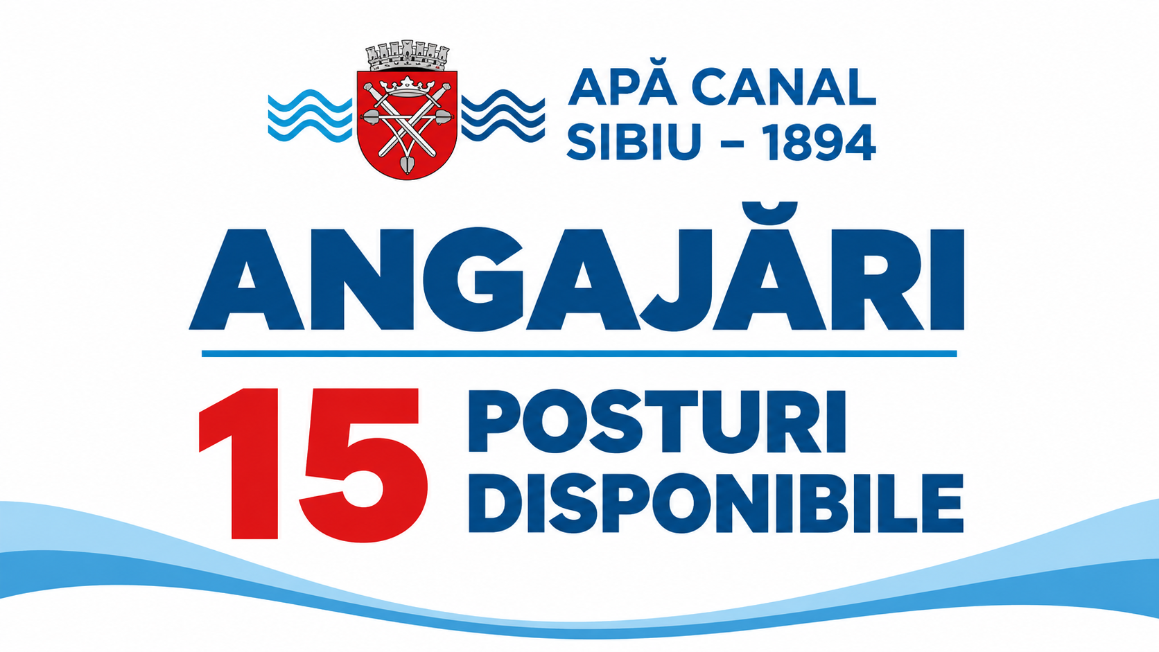Apă Canal Sibiu face angajări. 15 posturi disponibile la Săliște, Slimnic, Roșia și Miercurea Sibiului