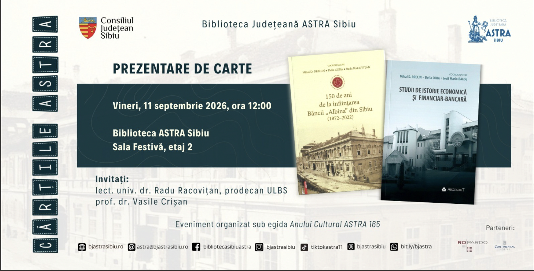 Două cărți despre istoria băncilor și economiei românești, lansate la Biblioteca ASTRA Sibiu