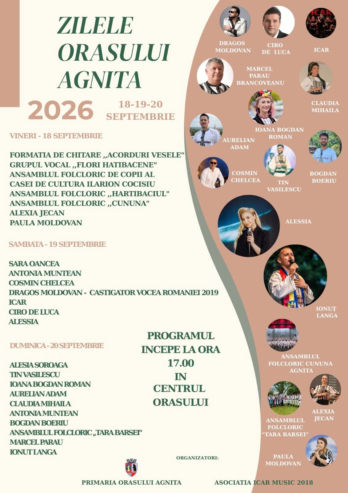 Zilele Orașului Agnita 2026: trei zile de spectacole și concerte în centrul orașului