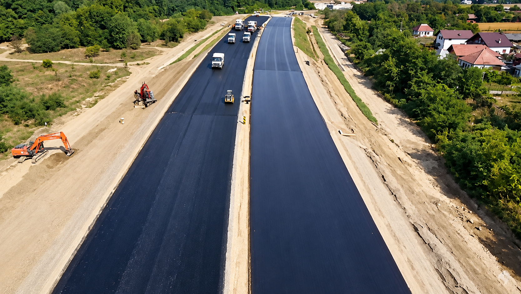 VIDEO | Autostrada Sibiu–Pitești: a început asfaltarea pe Secțiunea 3 Cornetu–Tigveni
