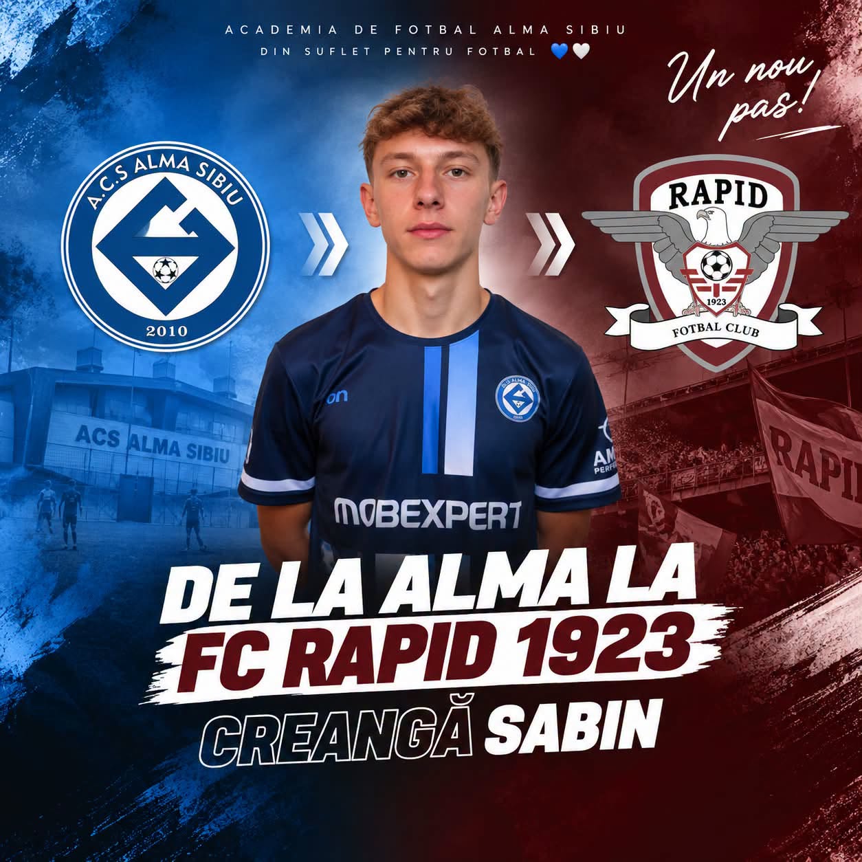 Alma transferă la Rapid. Juniorul de 16 ani va juca în alb şi vişiniu