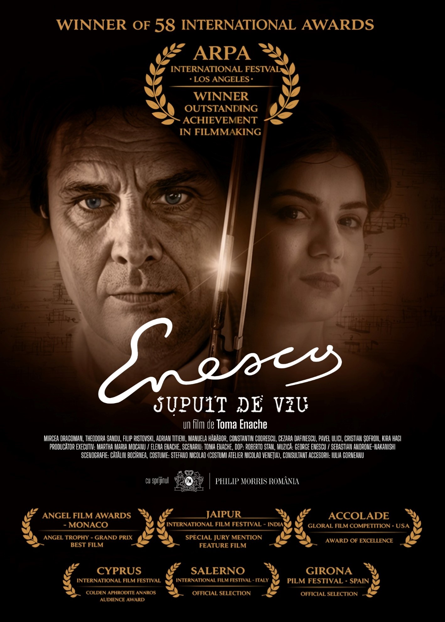 Filmul „ENESCU, jupuit de viu”, proiectat gratuit la Sibiu. 500 de locuri disponibile