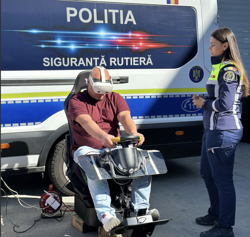 Șoferii Tursib au testat, cu ochelari VR, efectele alcoolului la volan