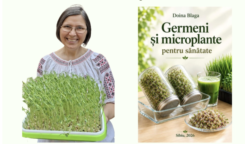 Doina Blaga lansează la Sibiu un ghid despre cultivarea germenilor și microplantelor acasă