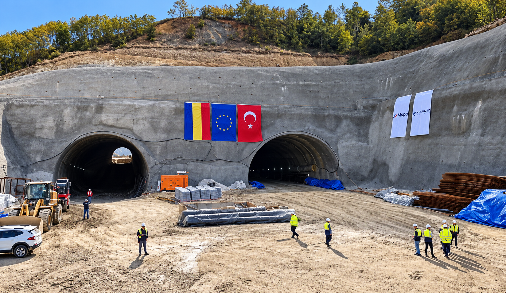 VIDEO | A1 Sibiu–Pitești: a fost străpunsă și a doua galerie a tunelului Boița 1. Stadiul lucrărilor pe secțiunea montană