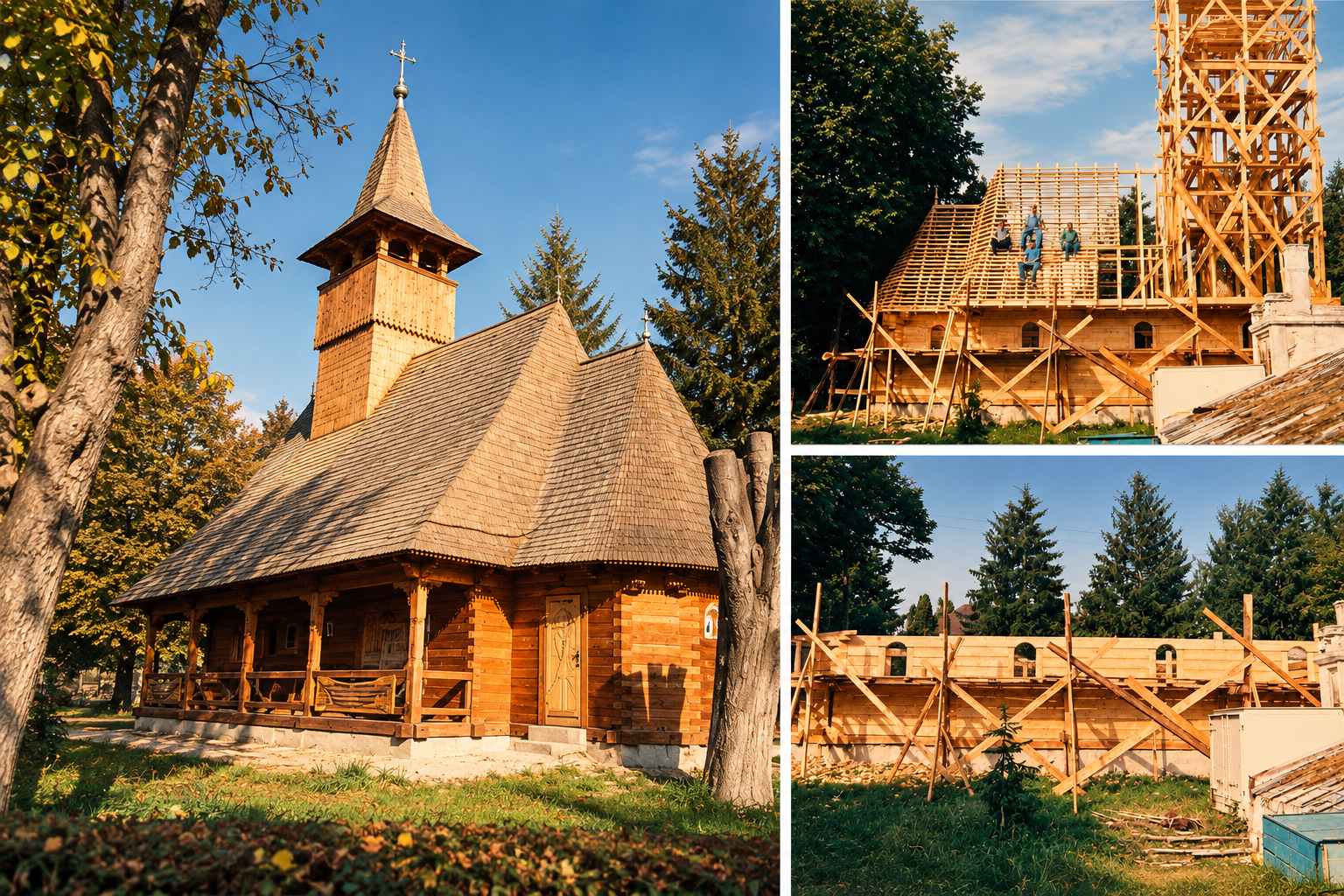 Povestea bisericuței de lemn din curtea Spitalului Județean Sibiu, construită de meșteri din Maramureș
