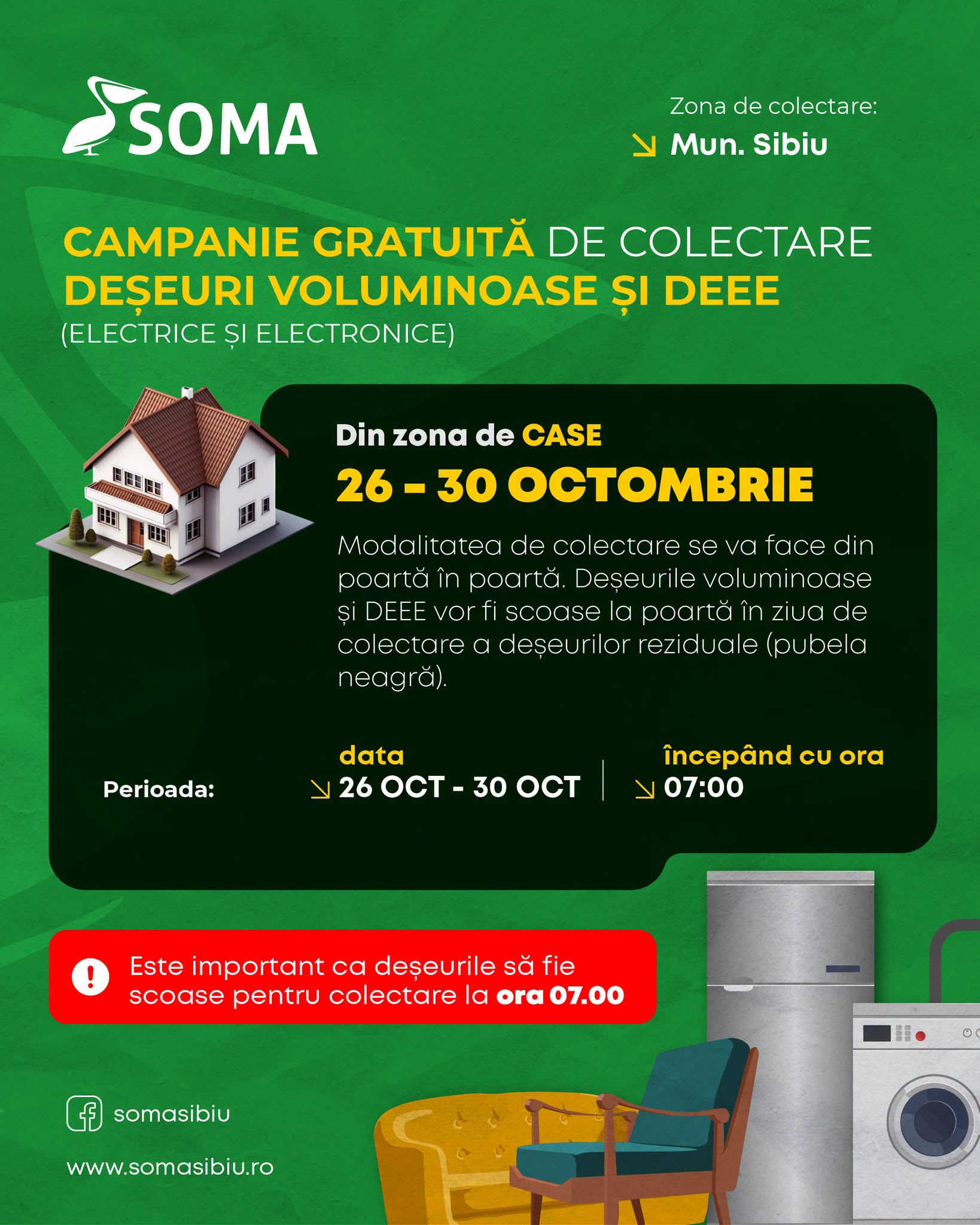 Campanie de colectare gratuită a deșeurilor voluminoase